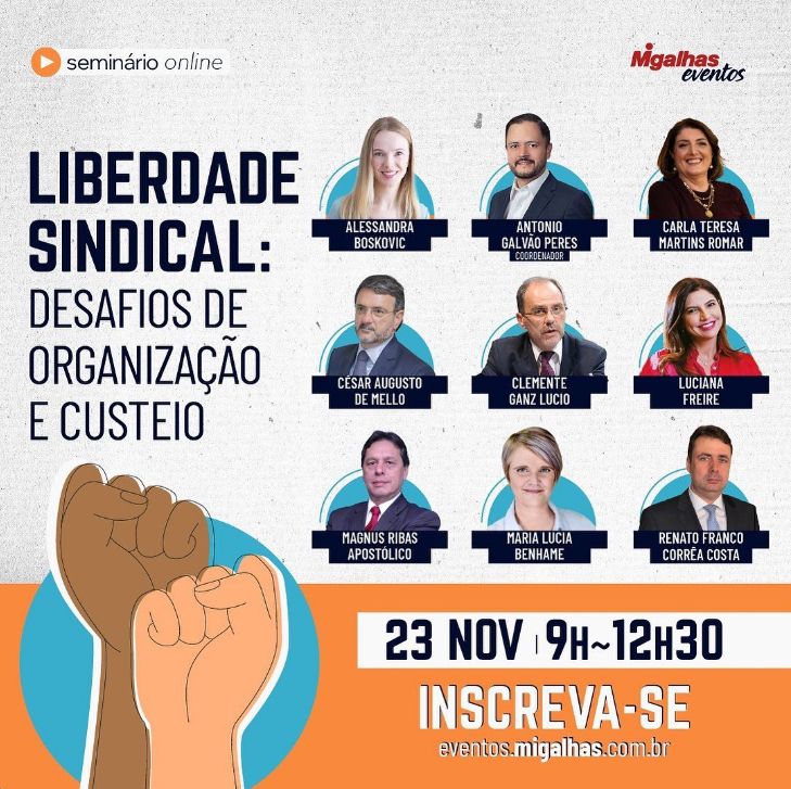 Seminário Online – Liberdade Sindical: Desafios de Organização e Custeio